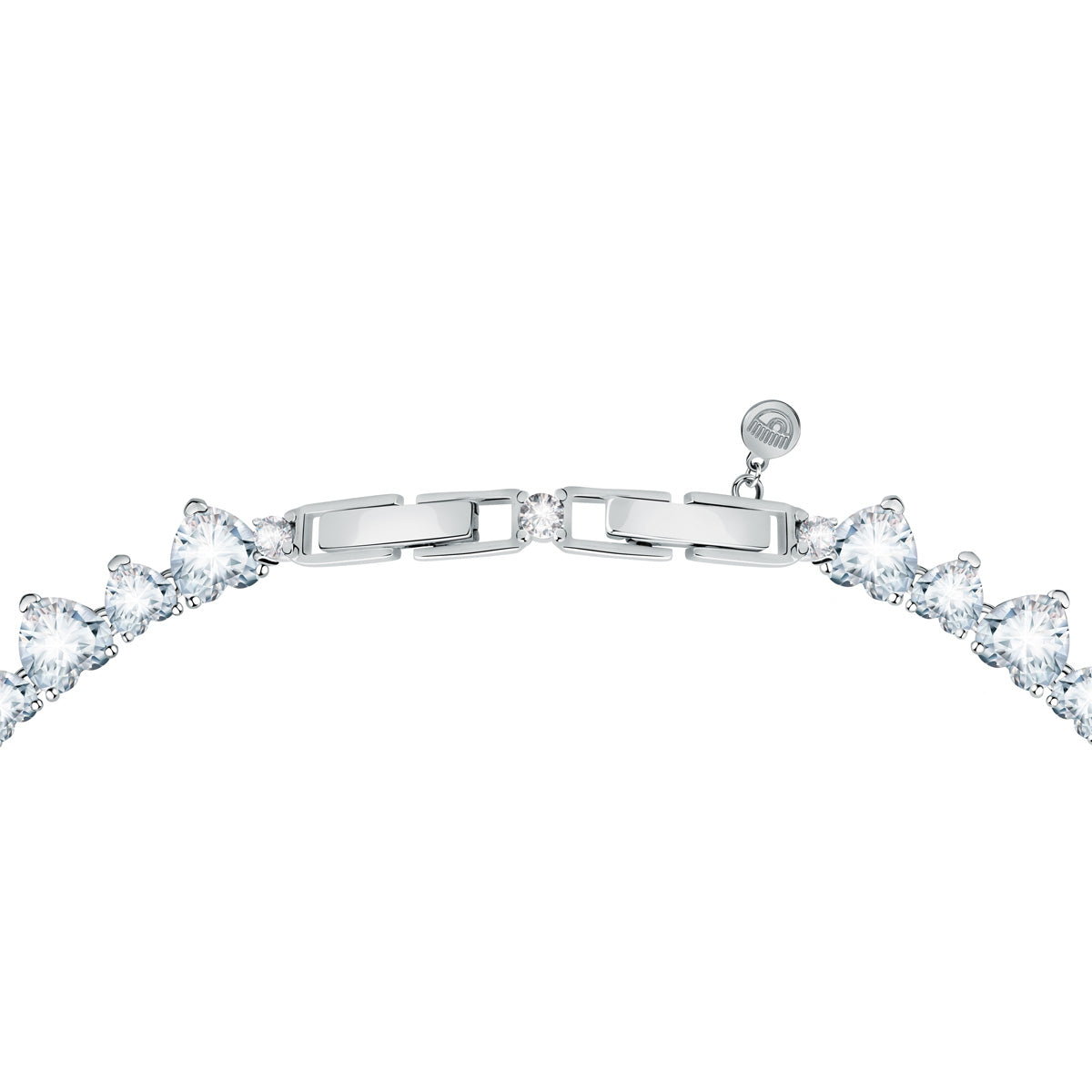 Collana Acciaio e Zirconi a Cuore