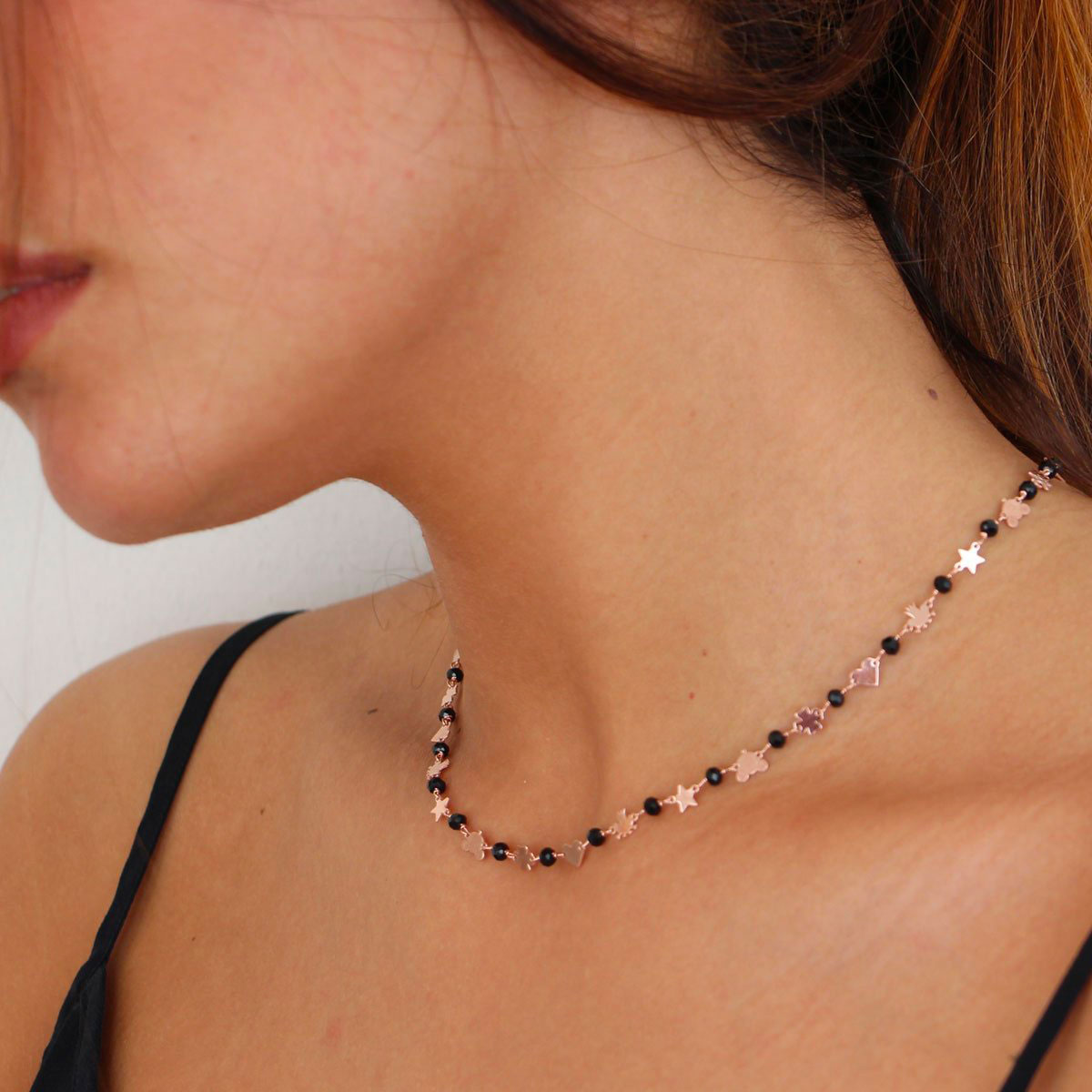 Collana Choker Ciondoli e Pietre