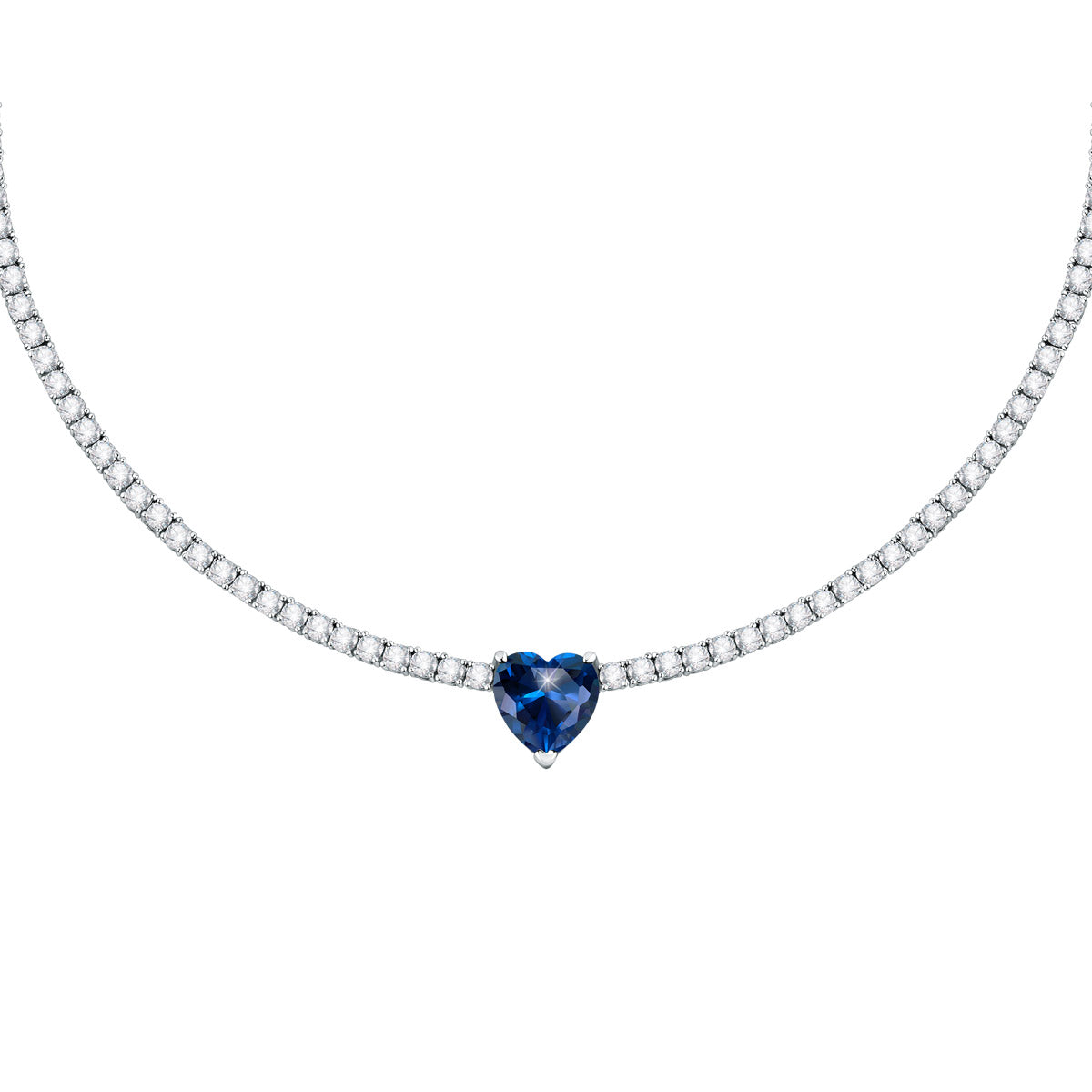 Collana Tennis CUORE blu