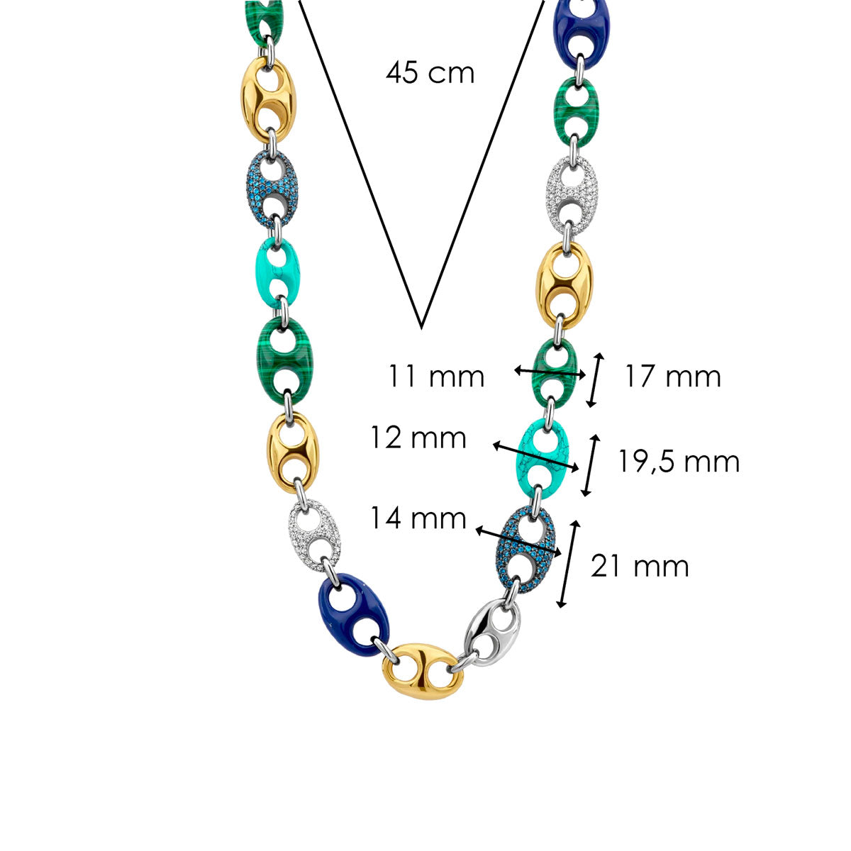 Girocollo con catena Maglia Marina