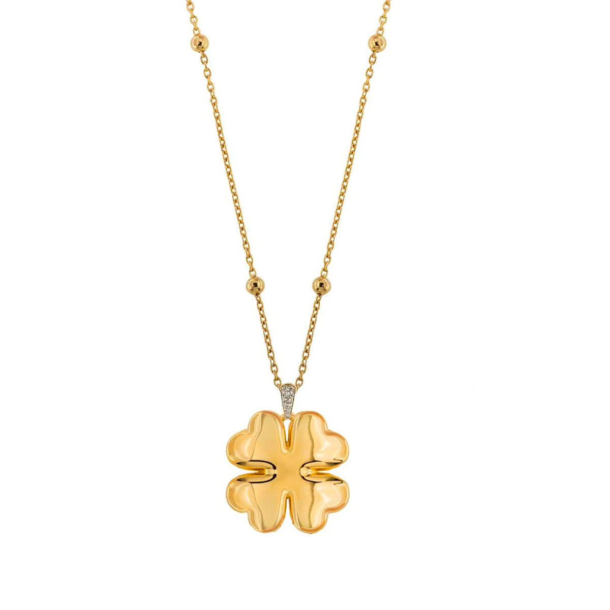 Collana lunga con QUADRIFOGLIO elettroformato
