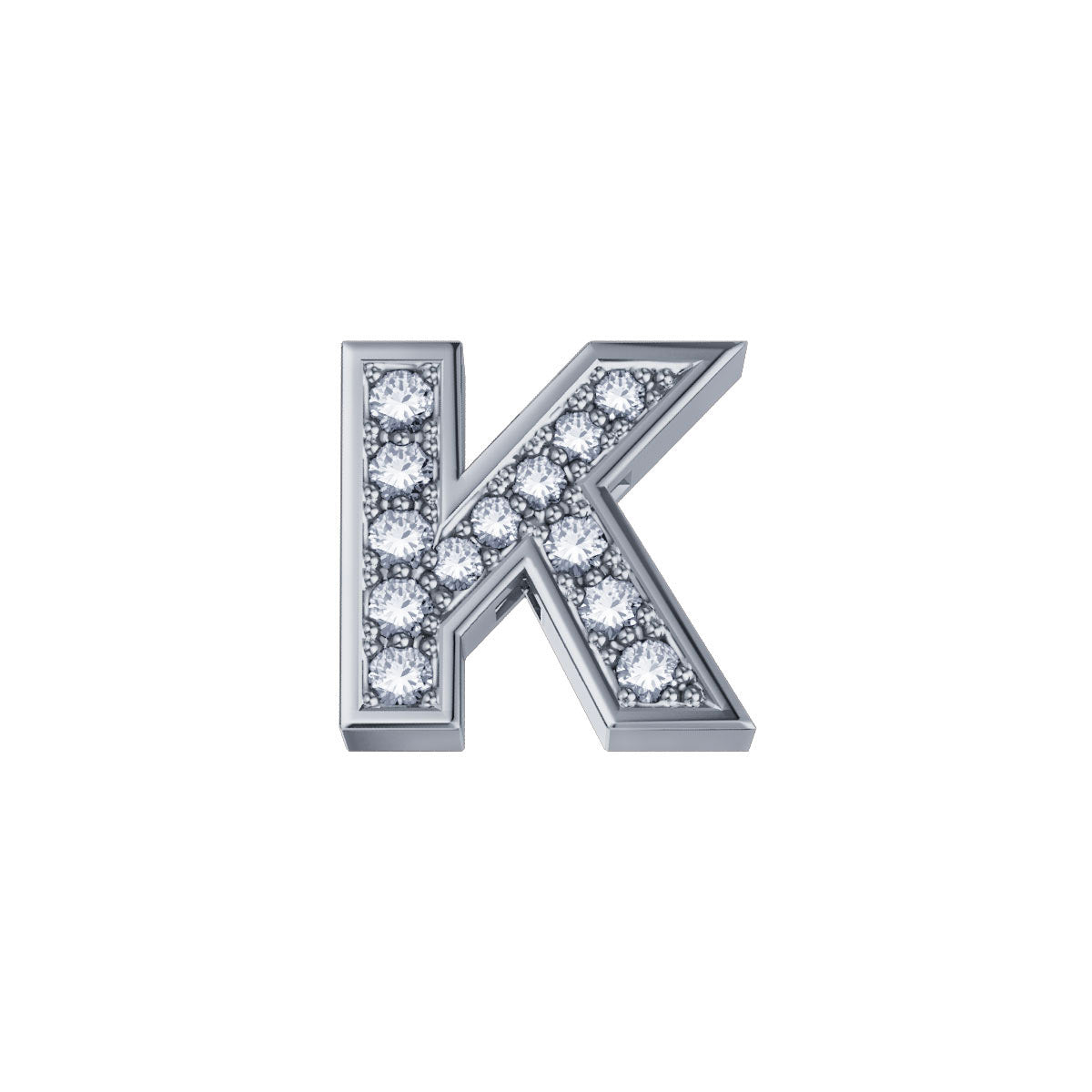 Lettera K ELEMENTS in Oro Bianco e Diamanti | DCHF3319K.003