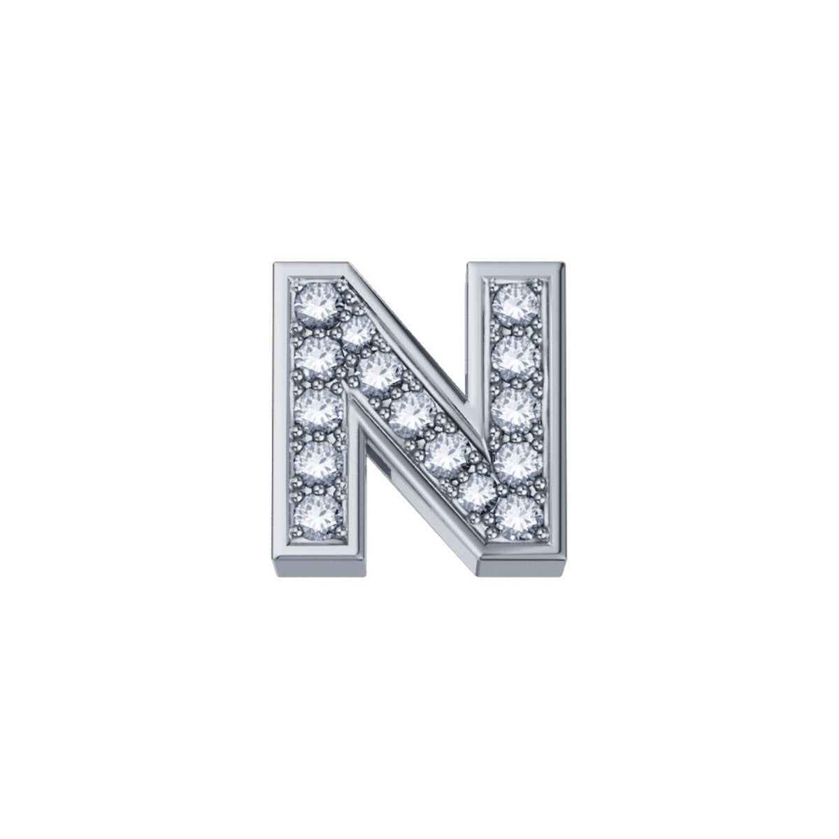 Lettera N ELEMENTS in Oro Bianco e Diamanti | DCHF3319N.002