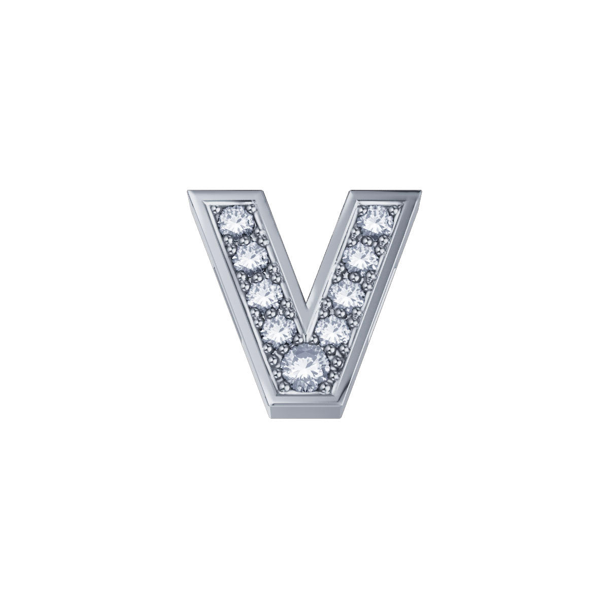 Lettera V ELEMENTS in Oro Bianco e Diamanti | DCHF3319V.002