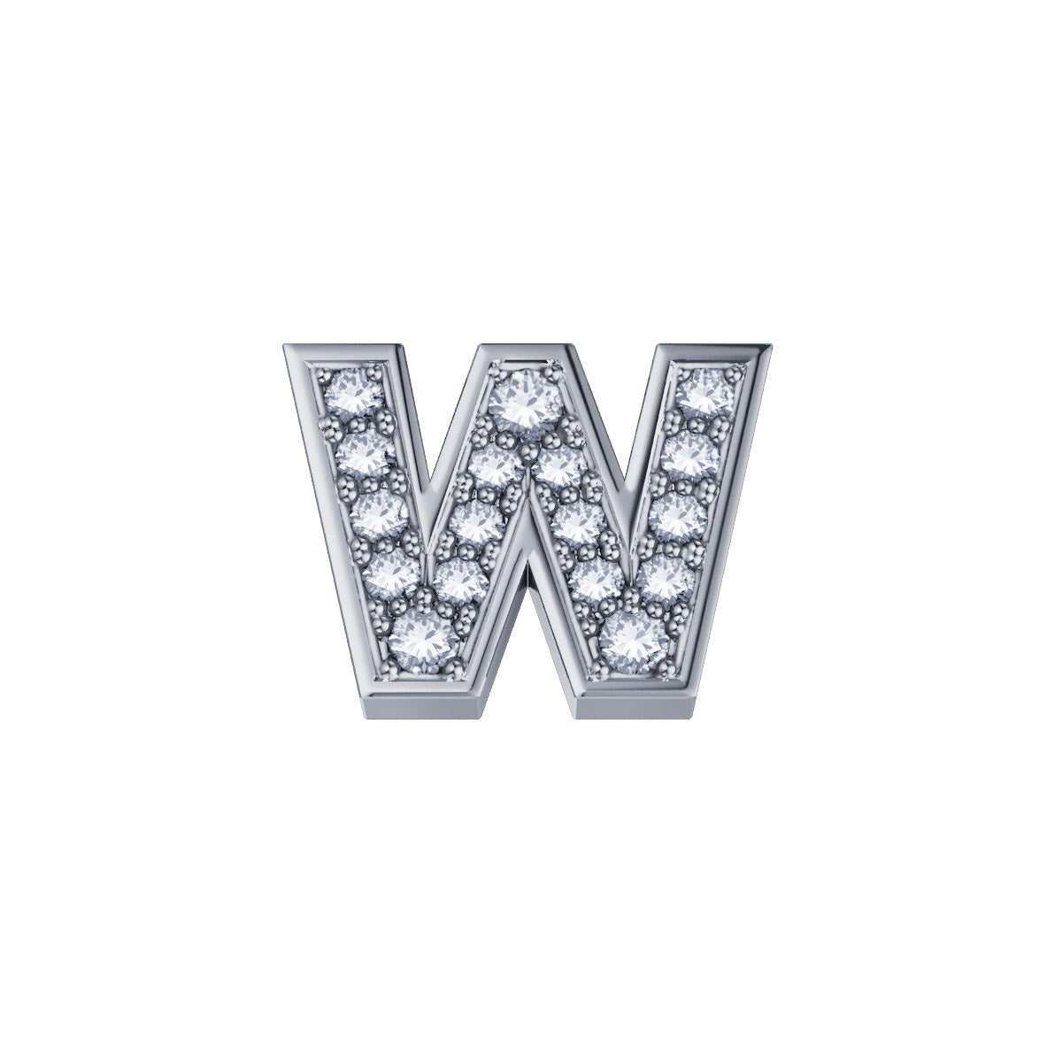 Lettera W ELEMENTS in Oro Bianco e Diamanti | DCHF3319W.003