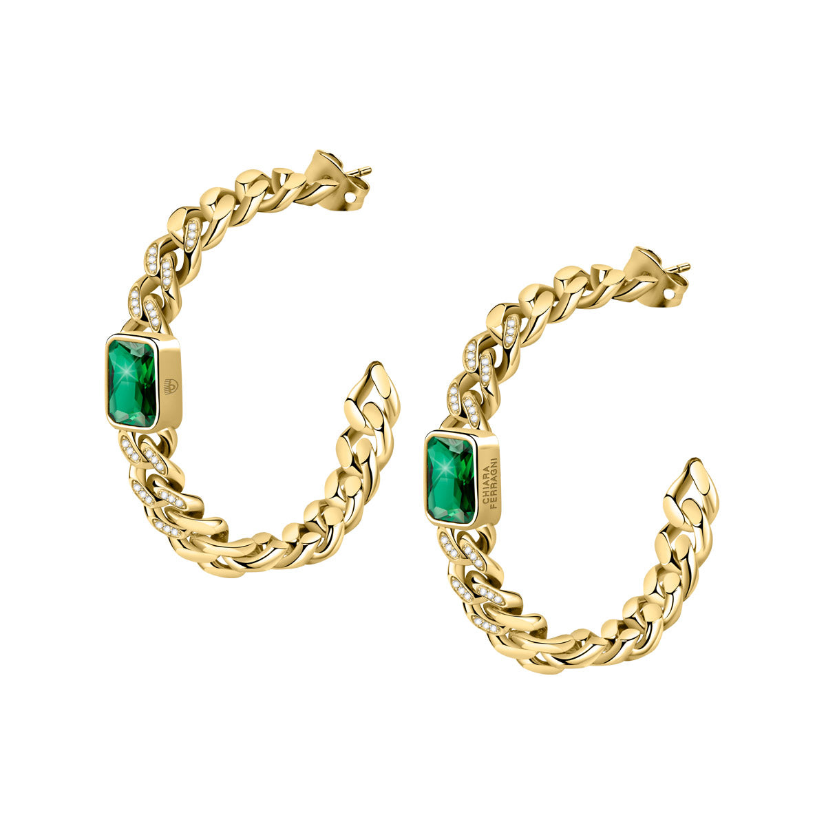CHIARA FERRAGNI | Orecchini a cerchio BOSSY CHAIN grandi | J19AUW33
