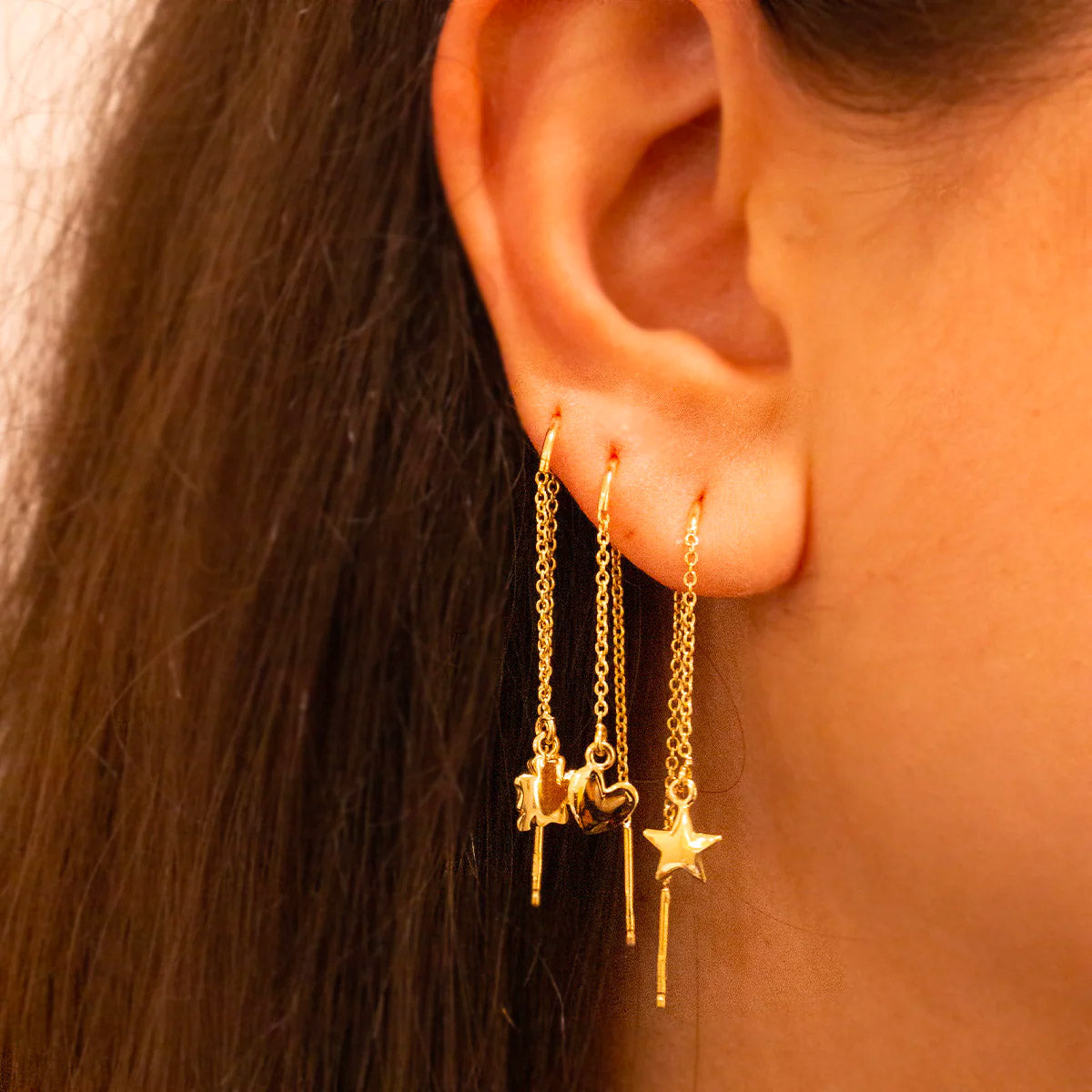 Orecchini catenella stella | Rue des Mille | OR-002 CAT STE