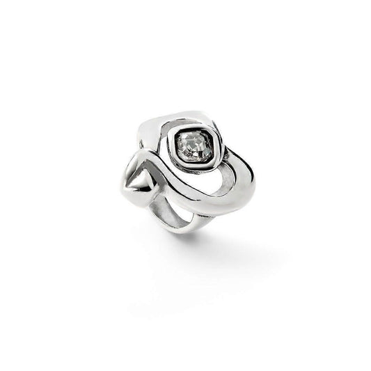 Anello con Cuore grande e Cristallo bianco | UNOde50 | ANI0842CRSMTL