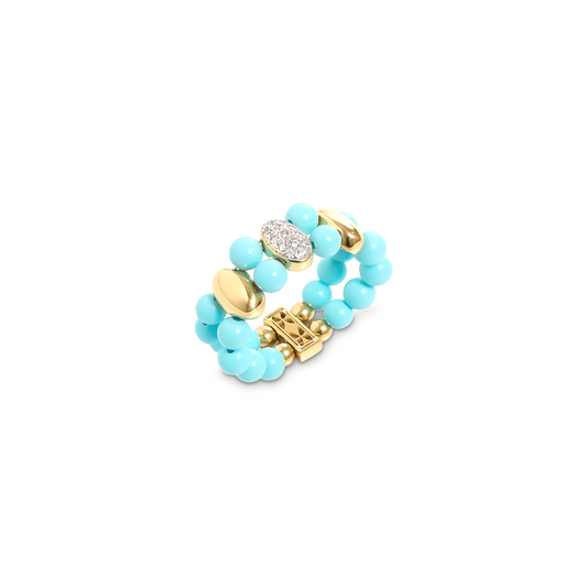 Anello elastico con Perle e tripla ellissi - ECLISSI Rue des Mille | ANZ-029 M3 T AU