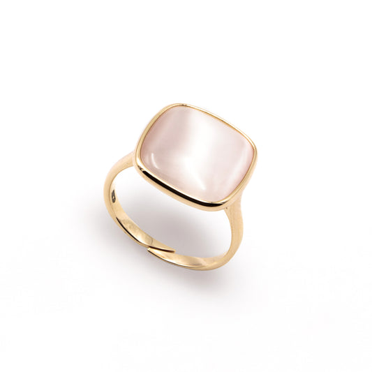 Anello Madì Laguna Argento Rosé e Quarzo Rosa | FdM Easy