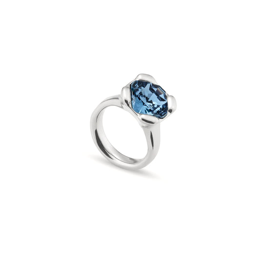 Anello placcato argento con cristallo blu | UNOde50 | ANI0789AZUMTL