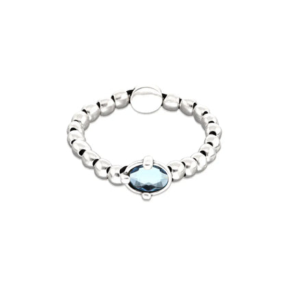 Bracciale a sfere con Cristallo Ovale Blu | UNOde50 | PUL2595AZUMTL