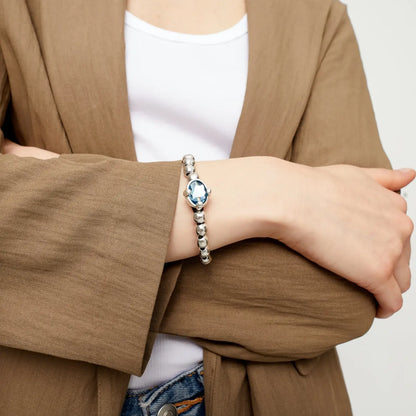 Bracciale sfere Cristallo Ovale Blu |PUL2595AZUMTL