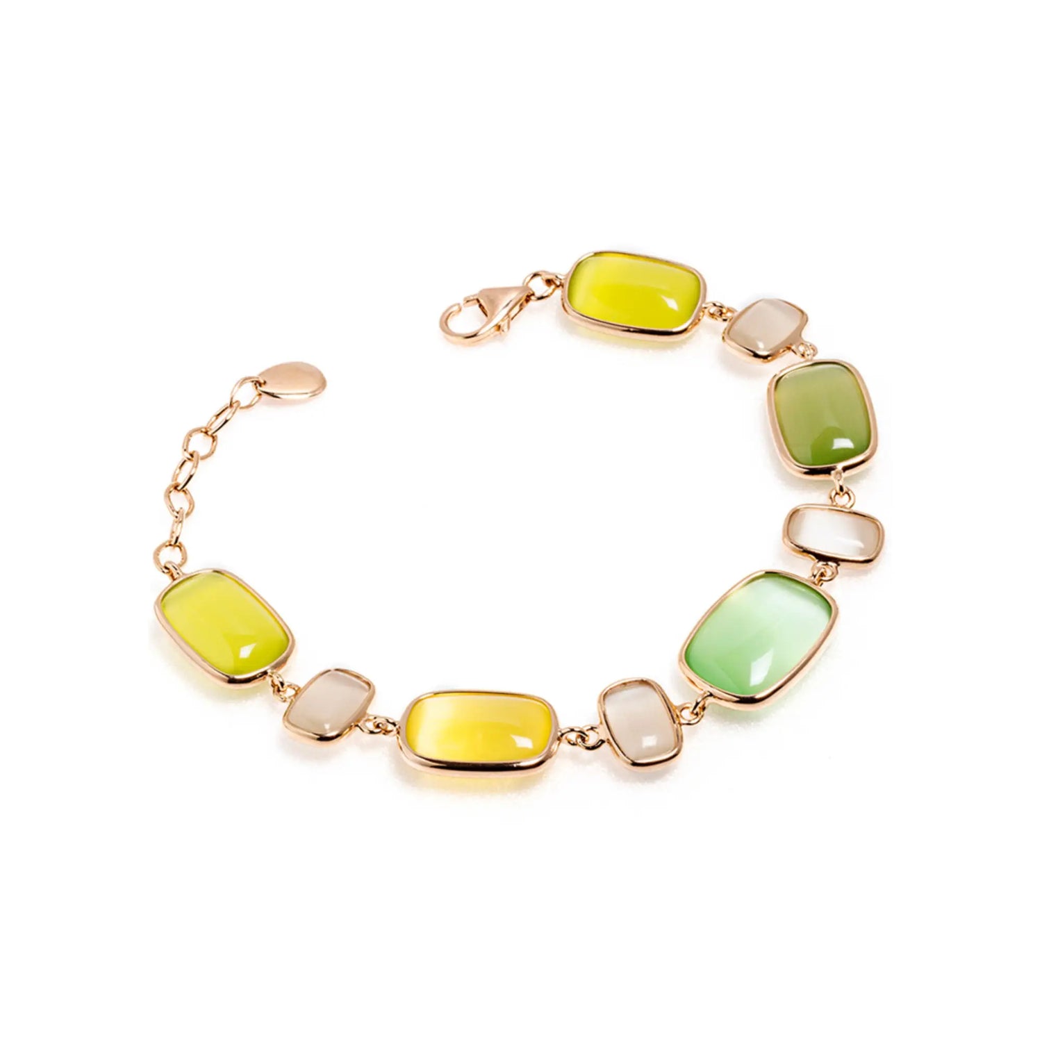 Bracciale Madì in Argento Rosé con Quarzi Idrotermali Multicolor | 3898400