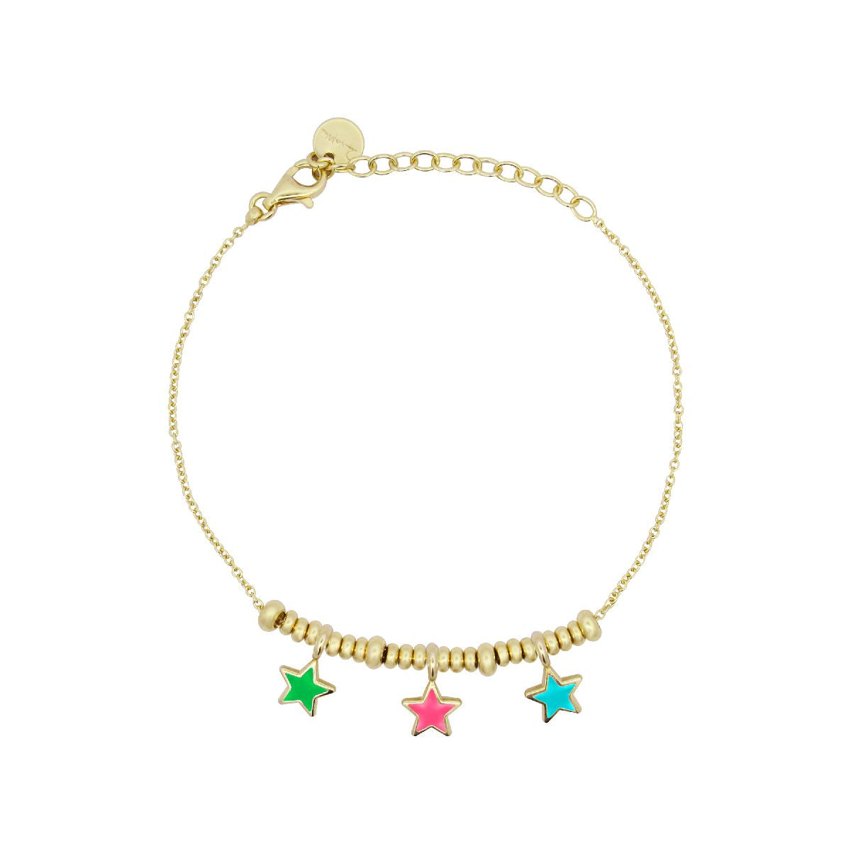 Bracciale con Rondelle e Tre Stelle Smaltate - ColorFUN Rue des Mille | BR-023 3STE AU