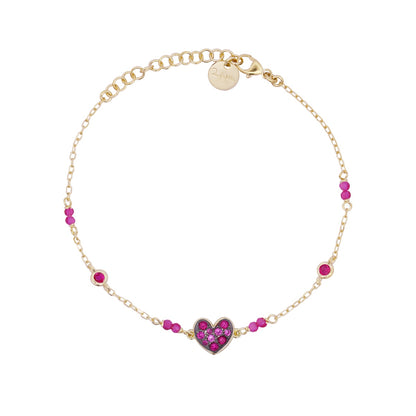 Bracciale ciondolo a cuore colorato  - STARDUST TEN Rue des Mille