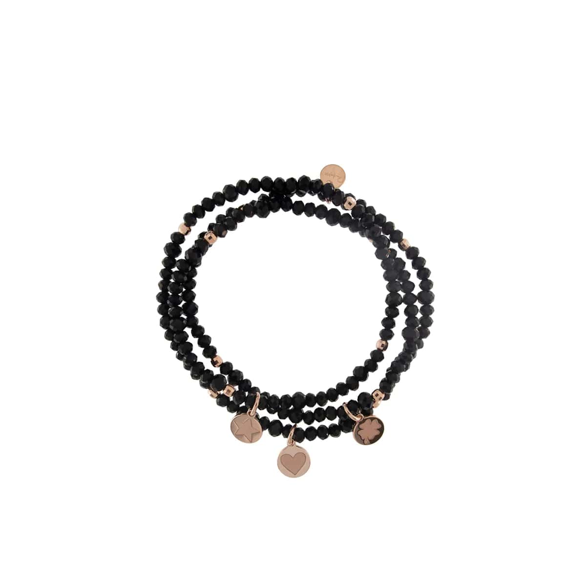 Bracciale Elastico Blu con Medagliette - GIPSY CHIC Rue des Mille | BR-GIP PCOL NERO