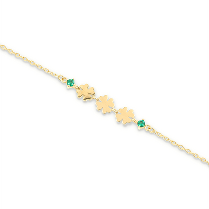 Bracciale 3 quadrifogli e punto luce - ESSENCE
