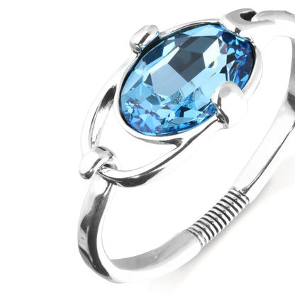 Bracciale rigido Cristallo Ovale Blu | PUL2593AZUMTL