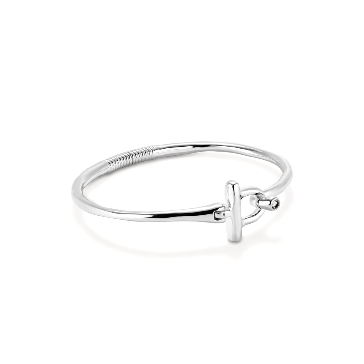 Bracciale rigido con Topazio Bianco | UNOde50 | PUL2449BLNMTL