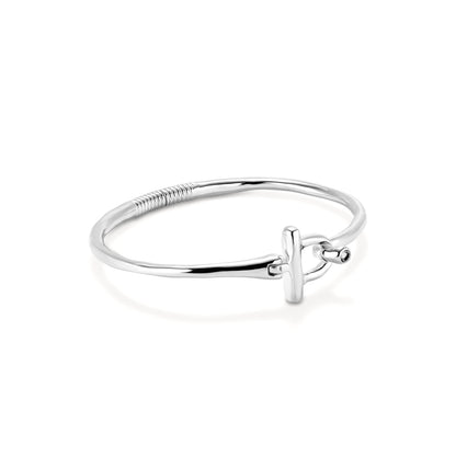 Bracciale rigido con Topazio Bianco | UNOde50 | PUL2449BLNMTL
