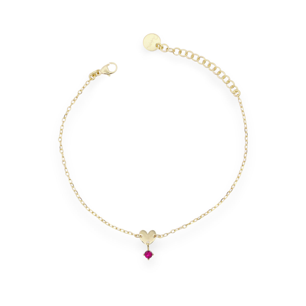 Bracciale mini Cuore e Zircone Rosso - ESSENCE Rue des Mille | BRZ-024 CUO AU