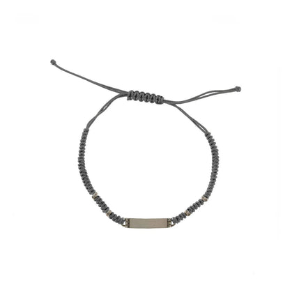 Bracciale intreccio tondo grigio e Targhetta - TANGLE Rue des Mille | BR-U02 M4 TG