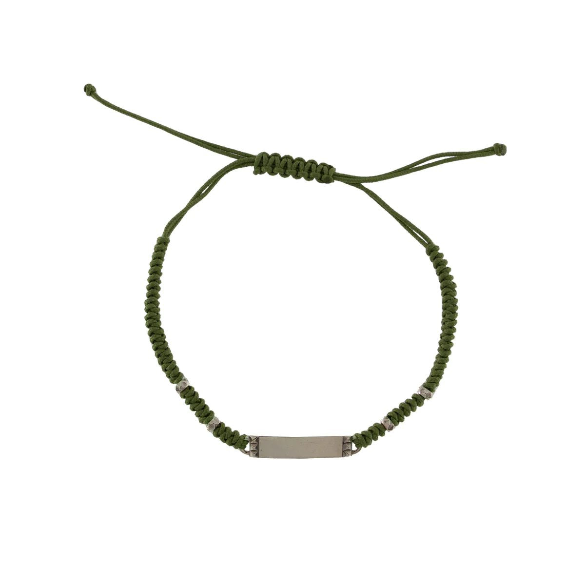Bracciale intreccio tondo verde e Targhetta - TANGLE Rue des Mille | BR-U02 M4 TV