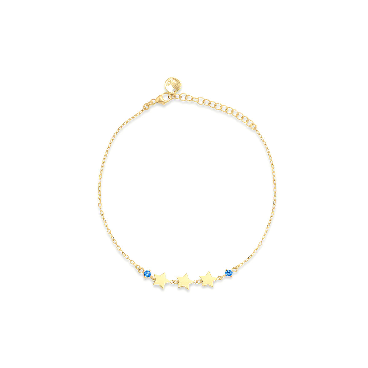 Bracciale a catena con tre stelle e zirconi blu punto luce - ESSENCE Rue des Mille