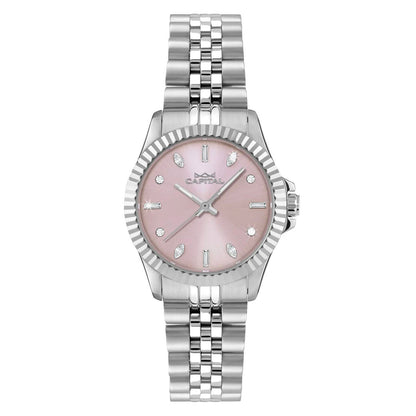 CAPITAL: Orologio NEW YORK Acciaio e Quadrante Rosa