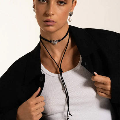 Choker in Tessuto con Cuore - BOLD HEART