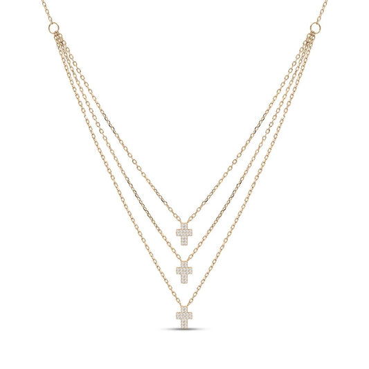 Collana a Tre fili con Croce