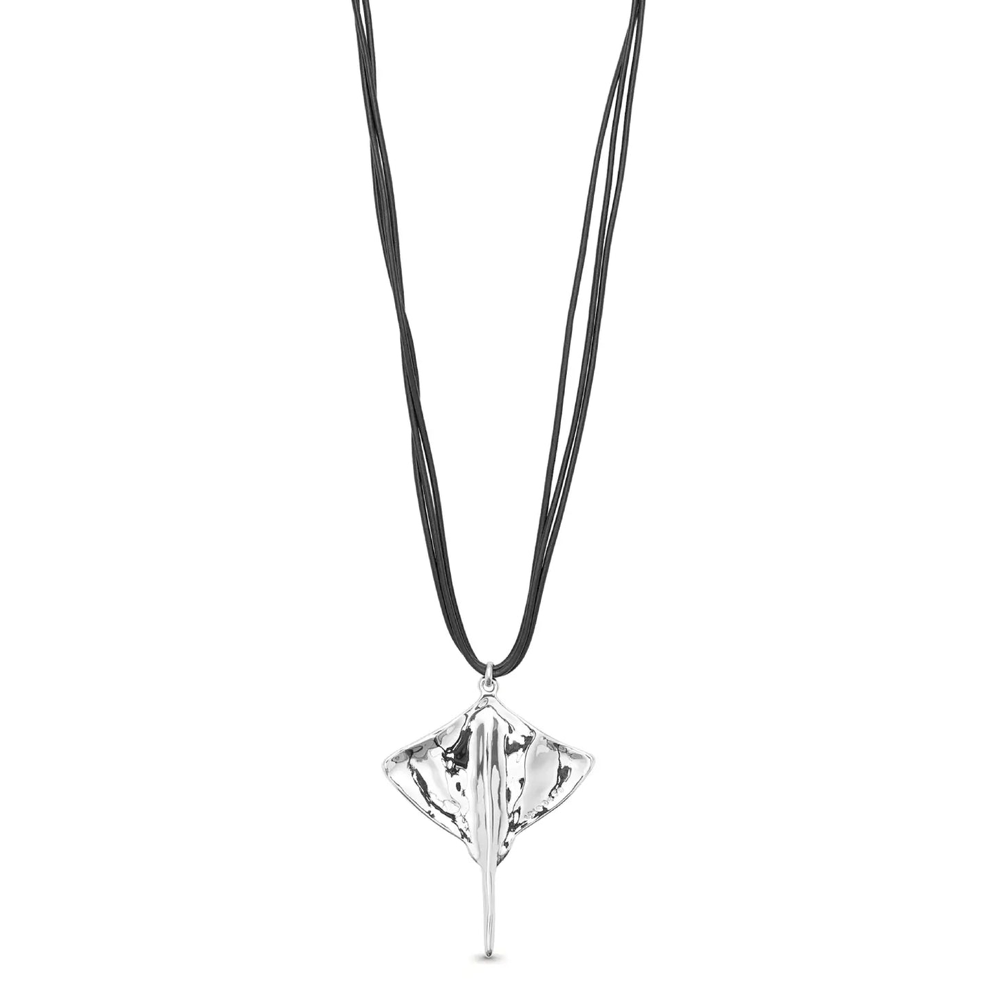 Collana Cuoio con Ciondolo Manta Argento | UNOde50 | COL1929MTL
