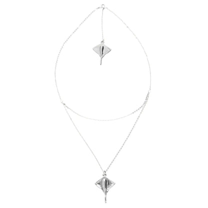 Collana Doppio Ciondolo Manta Argento | UNOde50 | COL2043MTL