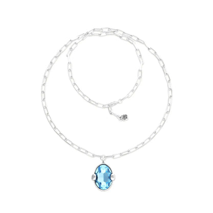 Collana lunga Cristallo Ovale Blu | COL2031AZUMTL