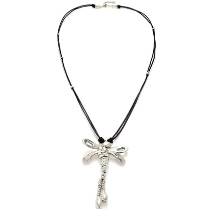Collana lunga Cuoio e Libellula | UNOde50 | COL1962MARMTL0U