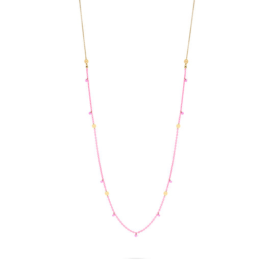 Collana lunga verniciata, zirconi e medaglie - GIPSY CHIC