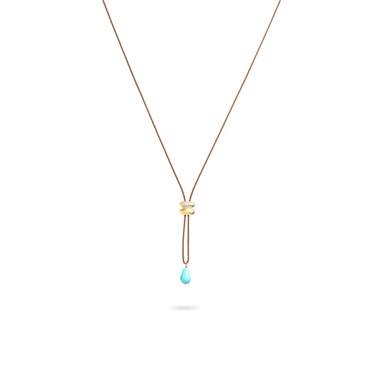 Collana tessuto saliscendi con Turchese - ECLISSI Rue des Mille | GRZ-029 M2 T AU