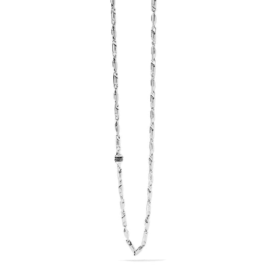 COMETE | Girocollo in argento lucido, Ceramica nera e Zirconi neri | UGL693