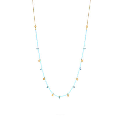 Collana lunga con Zirconi Milky e Medagliette - GIPSY CHIC