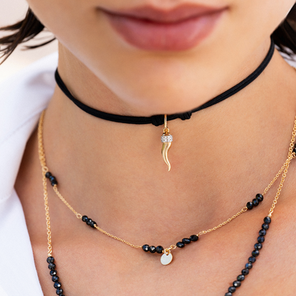 Girocollo catena con pepite Milky e Medaglia - GIPSY CHIC