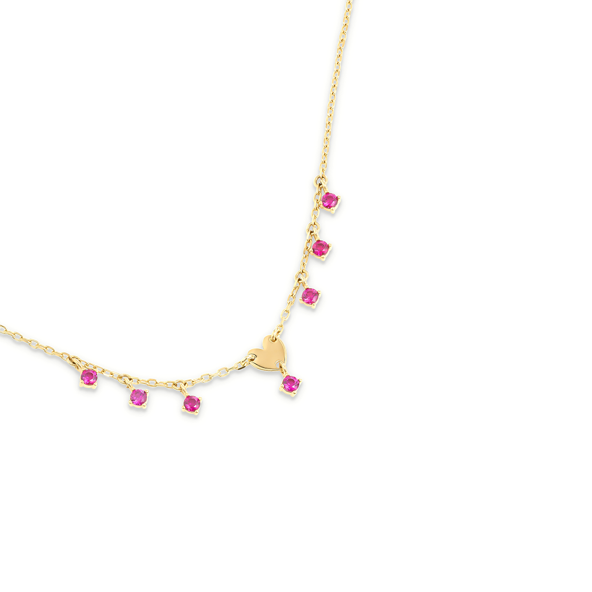 Girocollo mini cuore e zirconi pendenti - ESSENCE