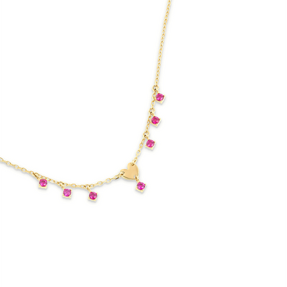 Girocollo mini cuore e zirconi pendenti - ESSENCE