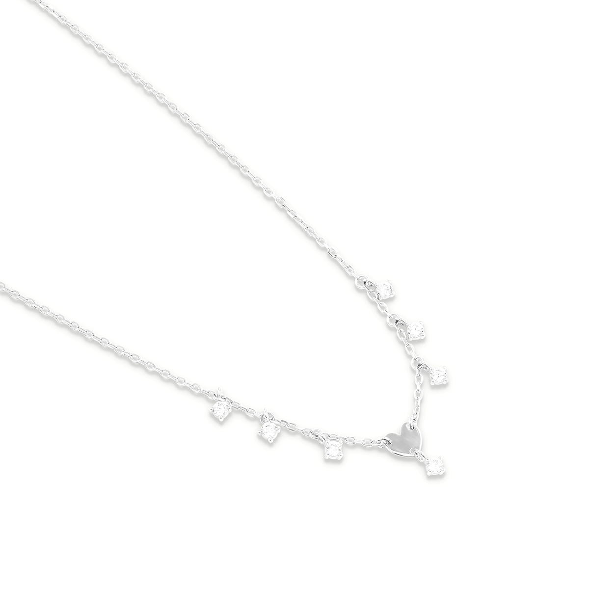 Girocollo mini cuore e zirconi pendenti - ESSENCE