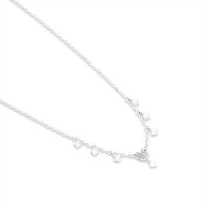 Girocollo mini cuore e zirconi pendenti - ESSENCE