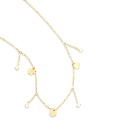 Girocollo 3 medagliette e zirconi line - ESSENCE