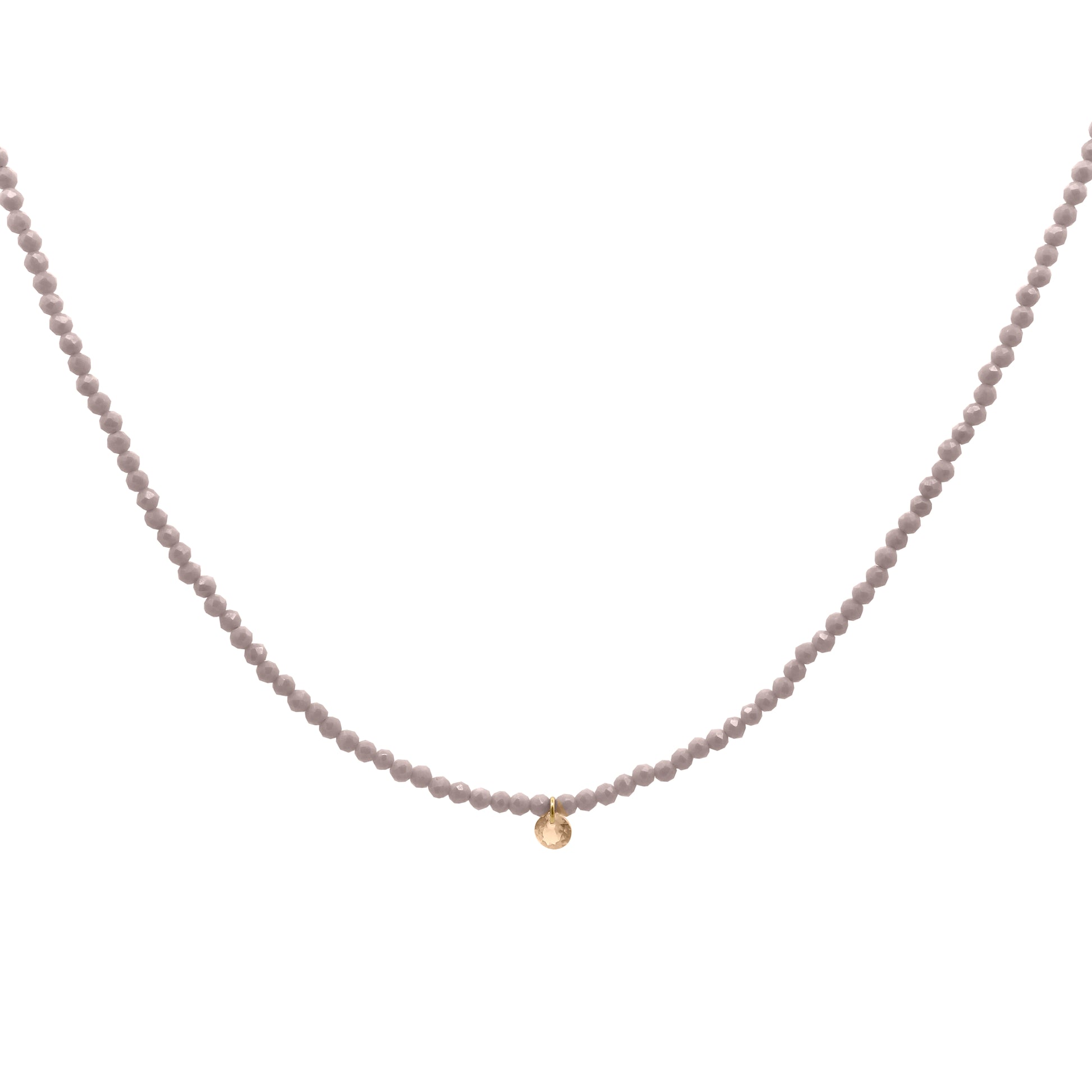 Girocollo con filo di pepite di zirconi milky marroni e uno zircone fumé pendente - GIPSY CHIC Rue des Mille