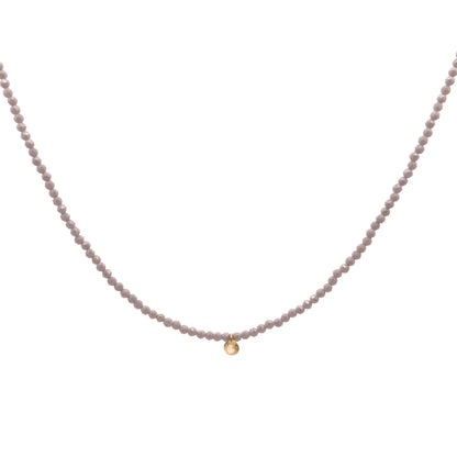 Girocollo con filo di pepite di zirconi milky marroni e uno zircone fumé pendente - GIPSY CHIC Rue des Mille