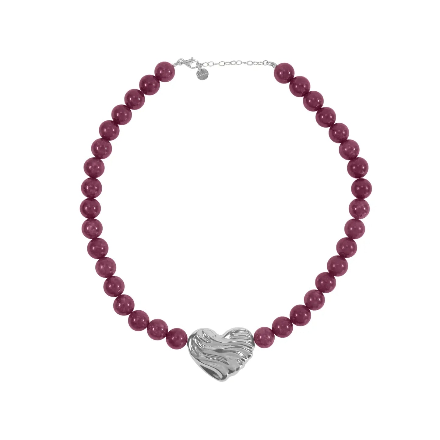 Girocollo Giade Burgundy con Cuore - BOLD HEART