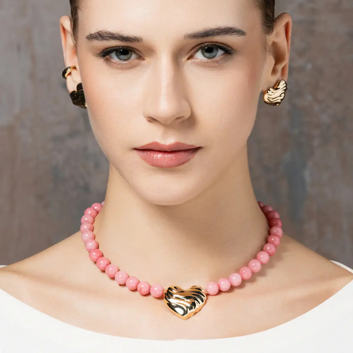 Girocollo Giade Rosa con Cuore - BOLD HEART